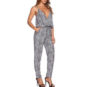 SPLENDID Herringbone Print Drawstring Jumpsuit